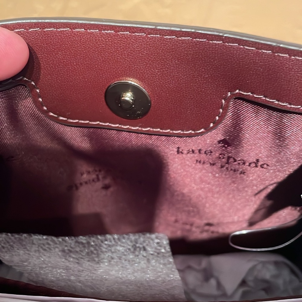 NWT Kate Spade Flower Spades Leather Mini Tote/Crossbody in Grenache MSRP $329 - Picture 9 of 10